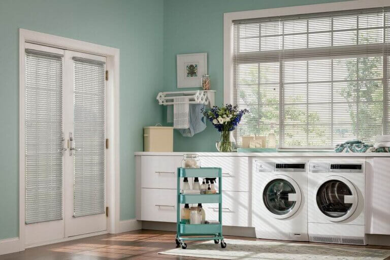 Graber Aluminum Blinds in Laundry Area